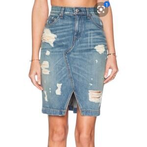 Rag & Bone Women’s Denim Pencil Skirt Cotton Medium Blue | Size 25 MSRP $265